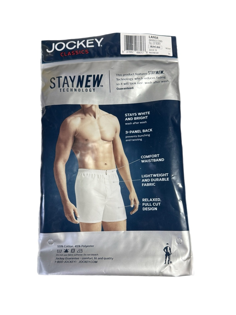 NWT Jockey Classics Full Cut Boxer Shorts Large 36-38 2-Pack Plaid StayNew - Picture 3 of 5